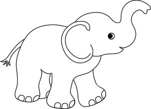 300x218 Baby Elephant Cartoon Drawings