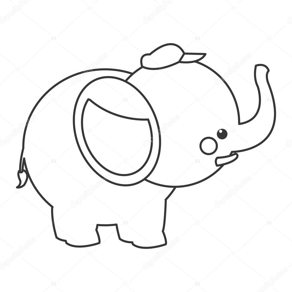 1024x1024 Cute Elephant Cartoon With Hat Icon Stock Vector Jemastock