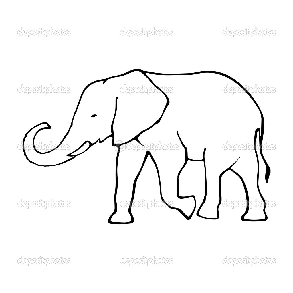 1024x1024 Best Photos Of Elephant Outline Drawing Cute Template Adult