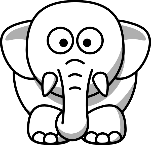 600x573 Elephant Face Clipart Outline Hd Letters