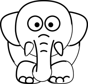 298x285 Elephant Outline Clip Art