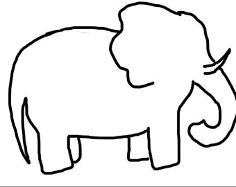 340x270 Elephant Outline Etsy