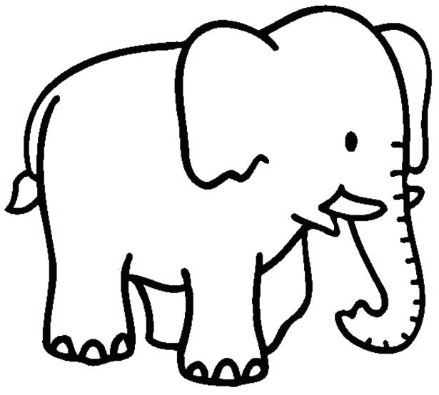 615x554 Elephant Colouring Pages For Preschoolers