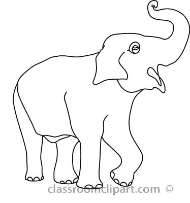 374x400 Elephant Drawing Outline Elephant Outline Trunk Up Collection