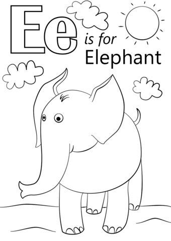340x480 Letter E Elephant Coloring Pages For Good Draw Image Is Page