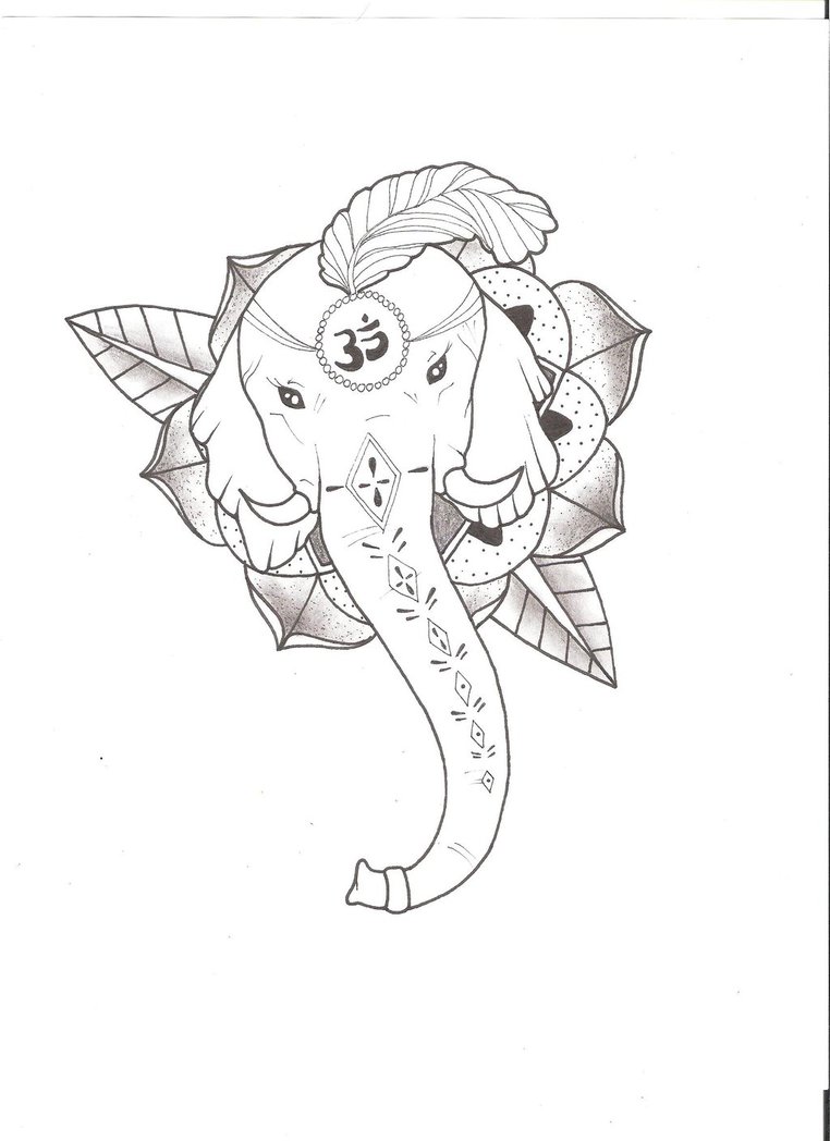 762x1048 Elephant God Tattoo By Roors