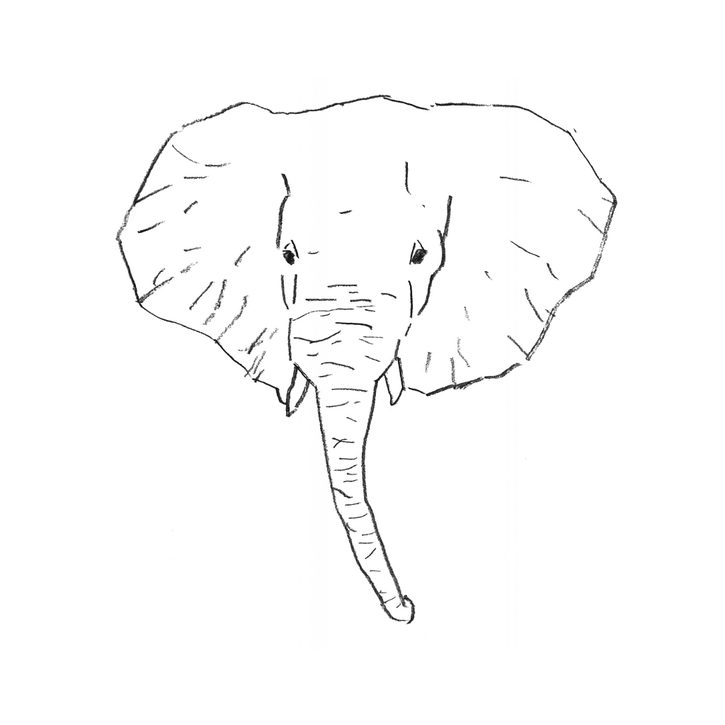 1024x1024 Simple Elephant Drawing How To Draw A Elephant For Kids Step Step