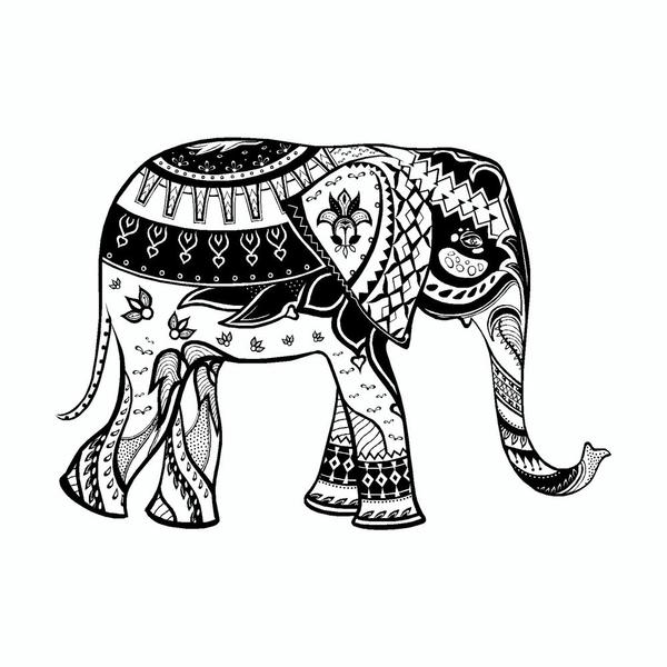 600x600 Elephant Mandala Art Tribal Vinyl Car Sticker Doggy Style Gifts