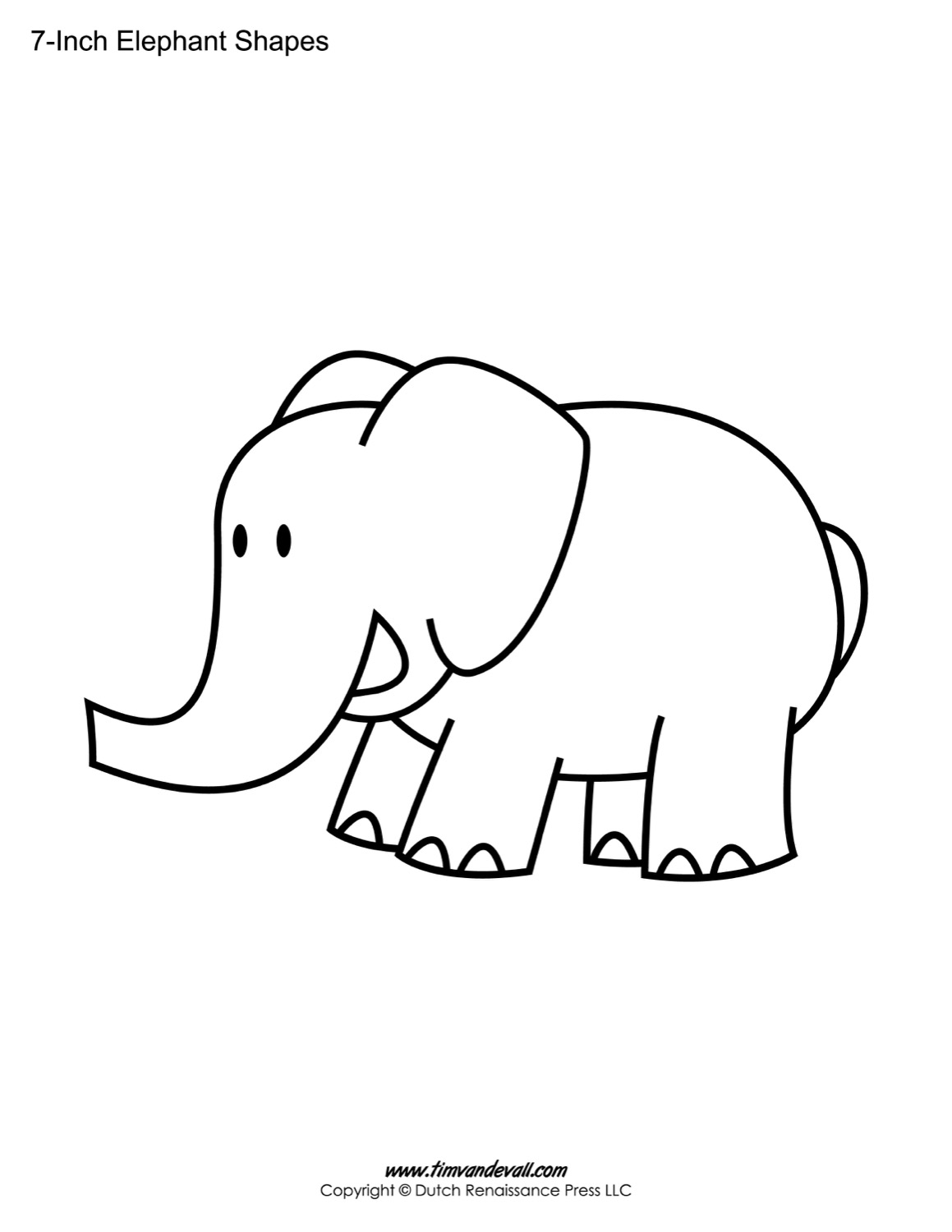 1159x1500 Printable Elephant Templates Elephant Shapes For Kids