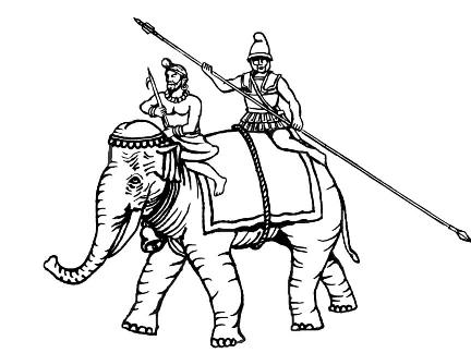 432x324 War Elephant Drawing