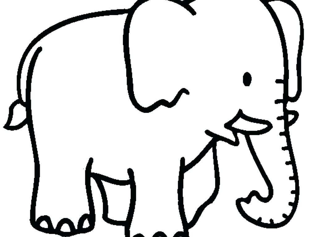 1000x768 Coloring Pages Elephant