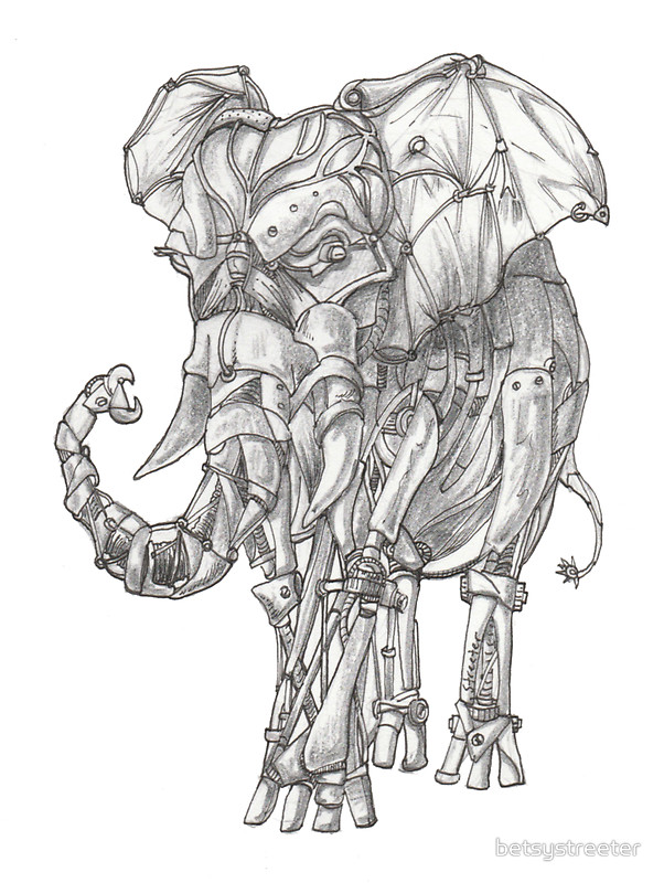 602x800 Drawn Asian Elephant Cyborg