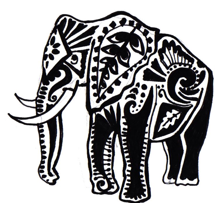 736x694 Tribal Elephant Tattoo Elephant Tattoo (Not Quite A Silhouette