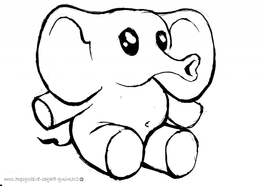 1024x723 Easy Drawing Elephant Coloring Pages D Free Elephant Coloring