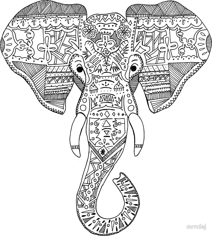 718x800 Elephant Head Stickers By Mrndaj Redbubble