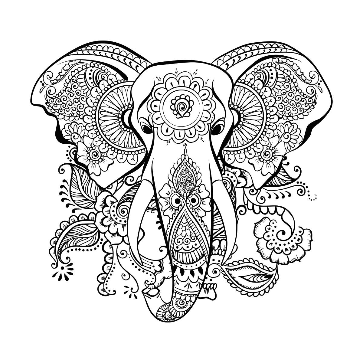 1200x1200 Ethnic Elephant Svg Mandala Elephant Svg Elephant Head Svg
