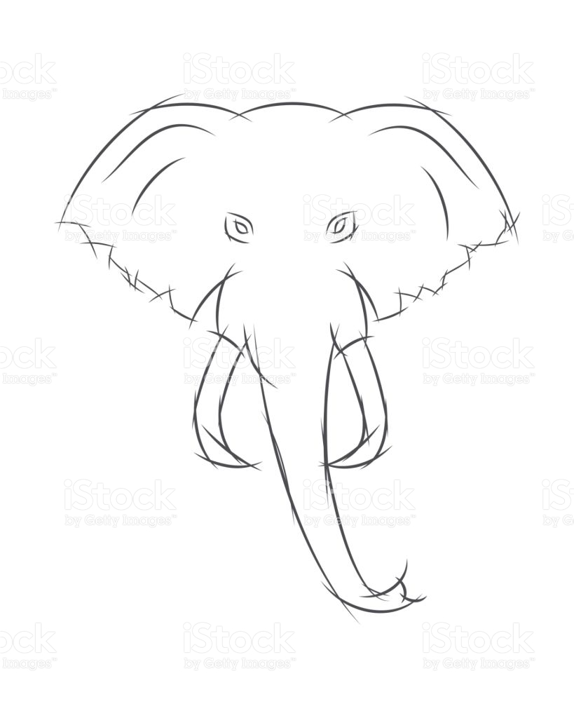 819x1024 Simple Drawing Of An Elephant Images For Head Profile Outline