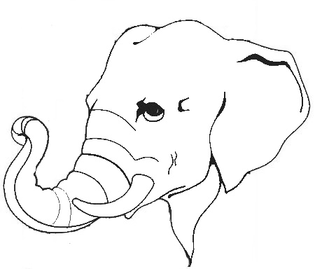 450x384 Elephant Head Coloring Pages