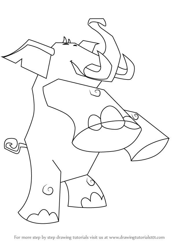 598x844 Learn How To Draw Elephant From Animal Jam (Animal Jam) Step By