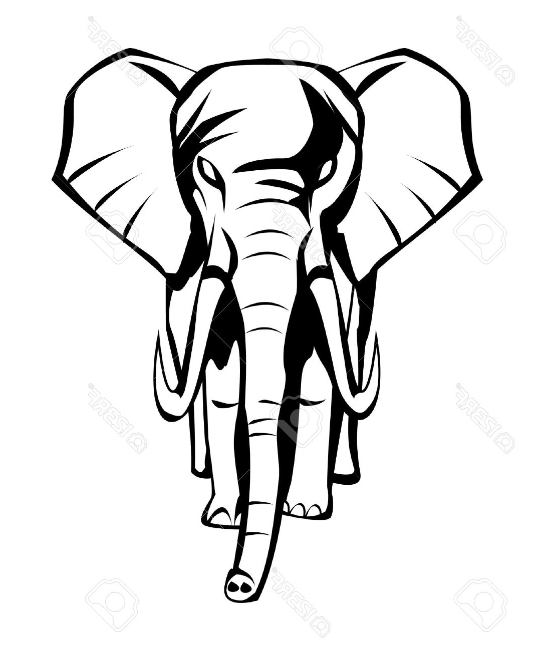 1066x1300 Indian Elephant Face Drawing Elephant Royalty Free Cliparts