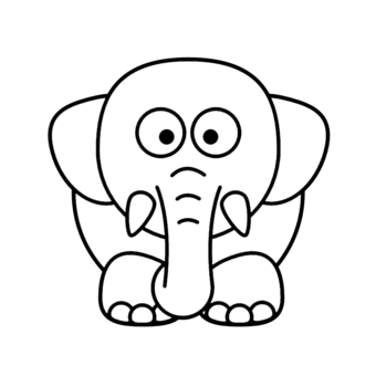 340x340 Elephant Clipart Face Outline