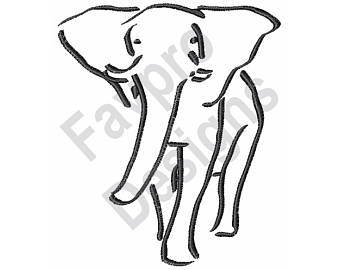 340x270 Elephant Outline Etsy