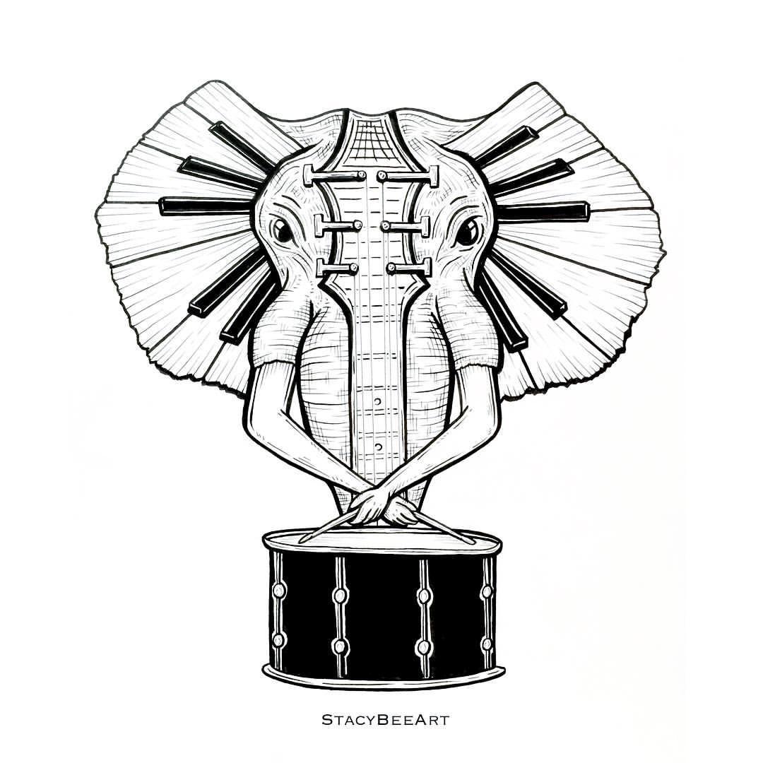 1080x1080 Stacy Bee Art Sketch Today. I Think He's Playing By