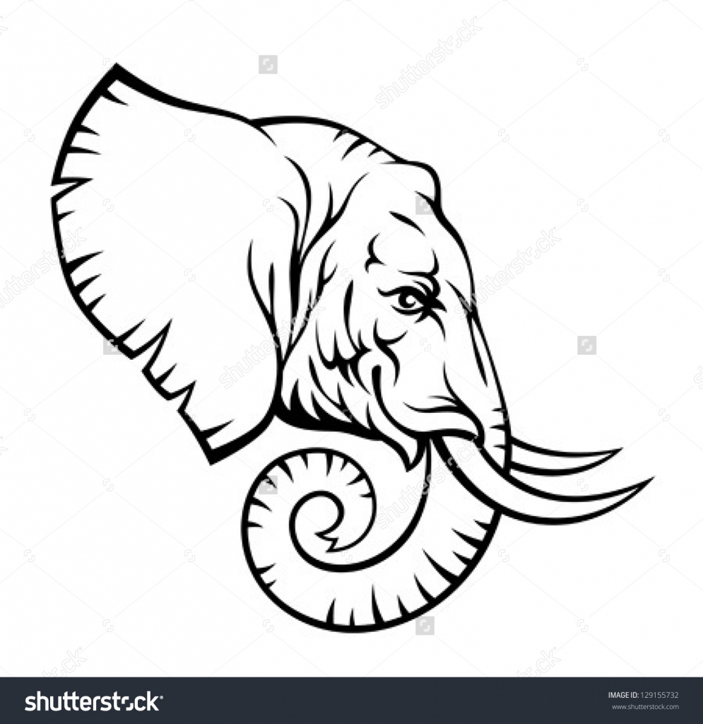 995x1024 Elephant Head Drawing Elephant Head Drawing Vector Vector Hand