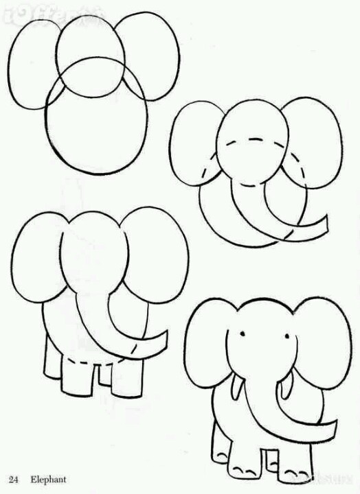 524x720 Drawn Elephant Cartoon