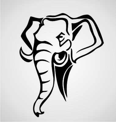 380x400 Elephant Head Vector By Iwant61 On Tattoo