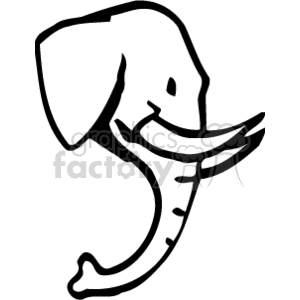 300x300 Royalty Free Black And White Elephant, Profile 129665 Vector Clip