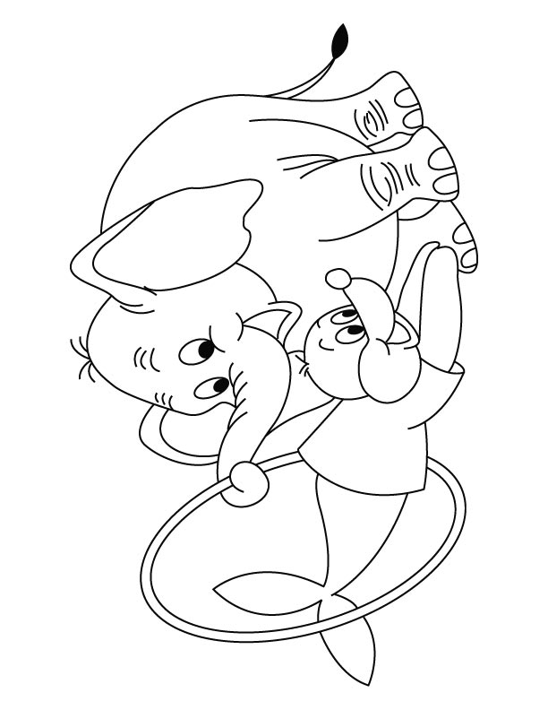 612x792 Elephant With Seal Showing Circus Coloring Page Download Free