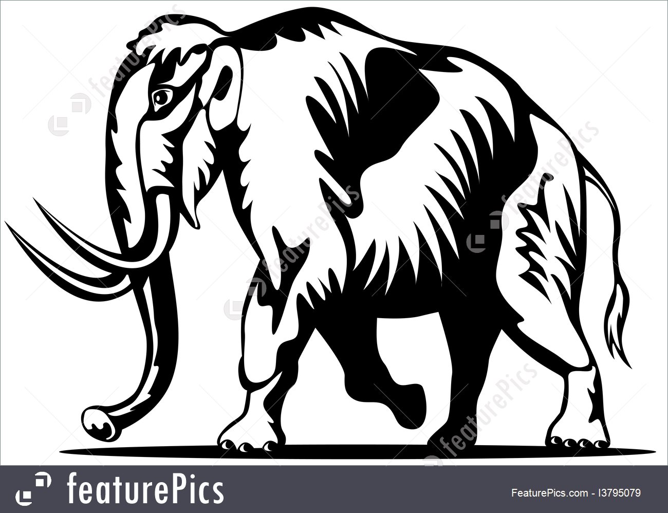 1300x998 Illustration Of Mammoth Side View