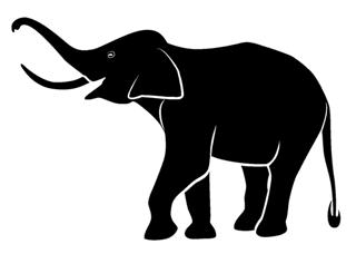 320x228 Elephant Silhouette 6 Decal Sticker