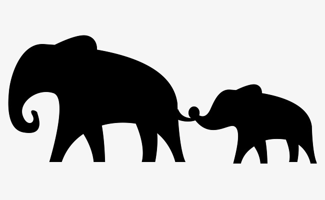 650x400 Elephant Silhouette, Elephant, Silhouette, Mother Son Png