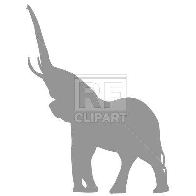 400x400 Elephant Silhouette Royalty Free Vector Clip Art Image