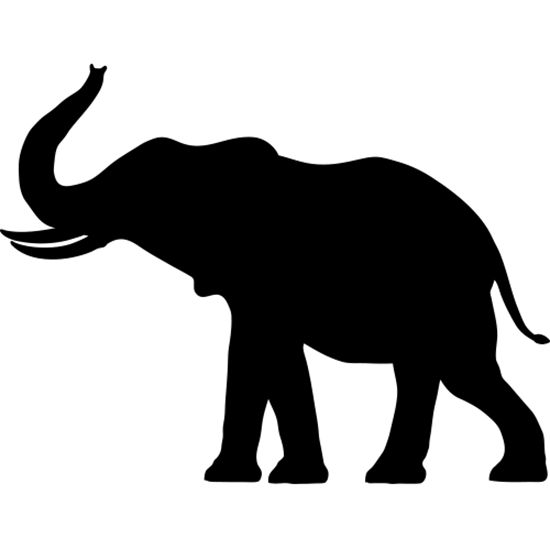 550x550 Full Size Elephant Silhouette Wall Transfer (Safari Animal Decor