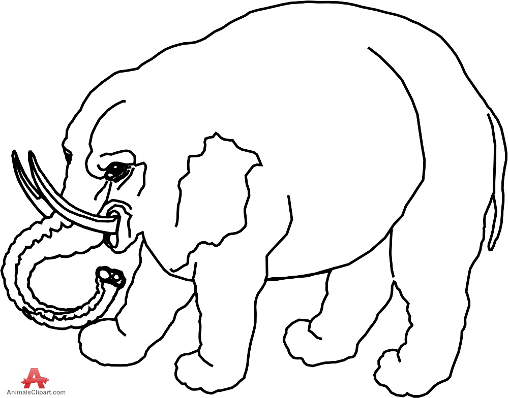 999x784 Elephant Simple Outline Drawing Clipart Free Clipart Design Download