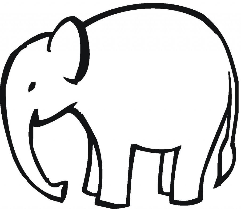 1024x891 Simple Elephant Outline Simple Drawing Of An Elephant Simple