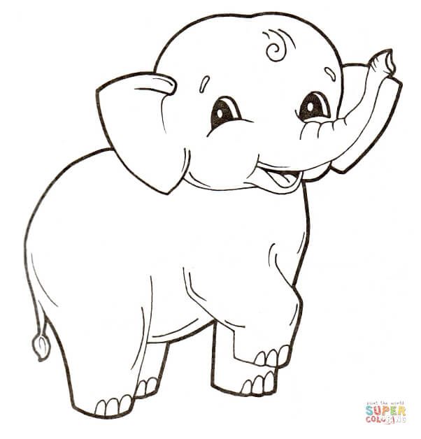 602x628 Cute Baby Elephant Super Coloring Sydney Baby