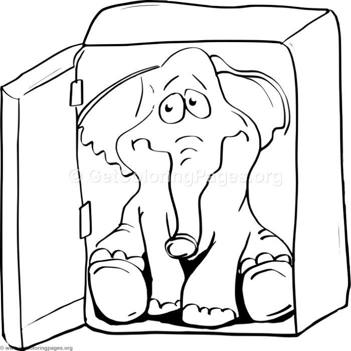 700x700 Elephant Sitting In Refrigerator Coloring Pages
