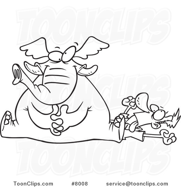 581x600 Cartoon Blacknd White Line Drawing Ofn Elephant Sitting On