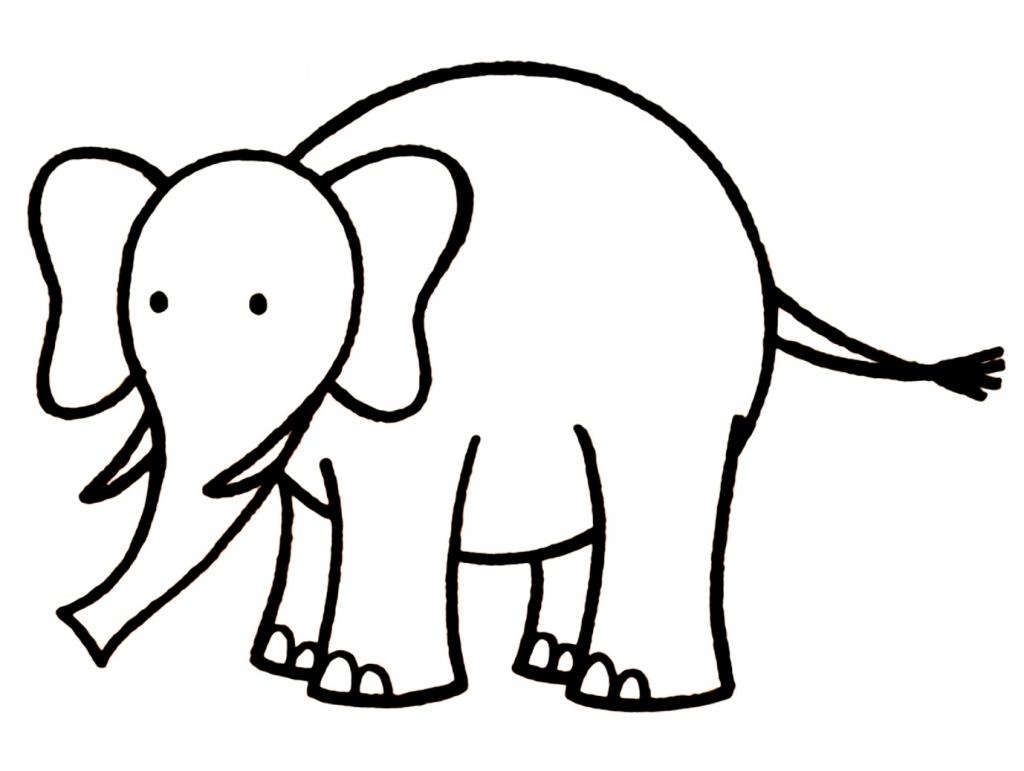 1024x771 Simple Drawing Of Elephant Simple Elephant Drawing