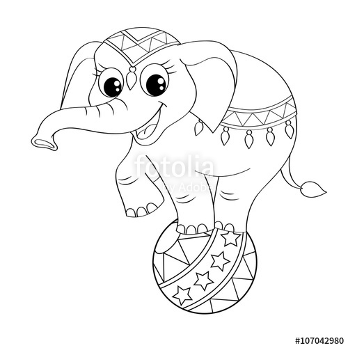 500x500 Funny Cartoon Baby Elephant Which Pours Himself With Water Stock