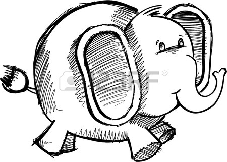 450x321 Sketchy Doodle Elephant Royalty Free Cliparts, Vectors, And Stock