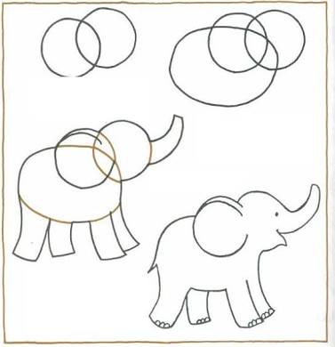377x390 Easy To Draw Elephant
