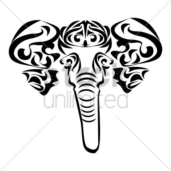 600x600 Elephant Tattoo Design Vector Image