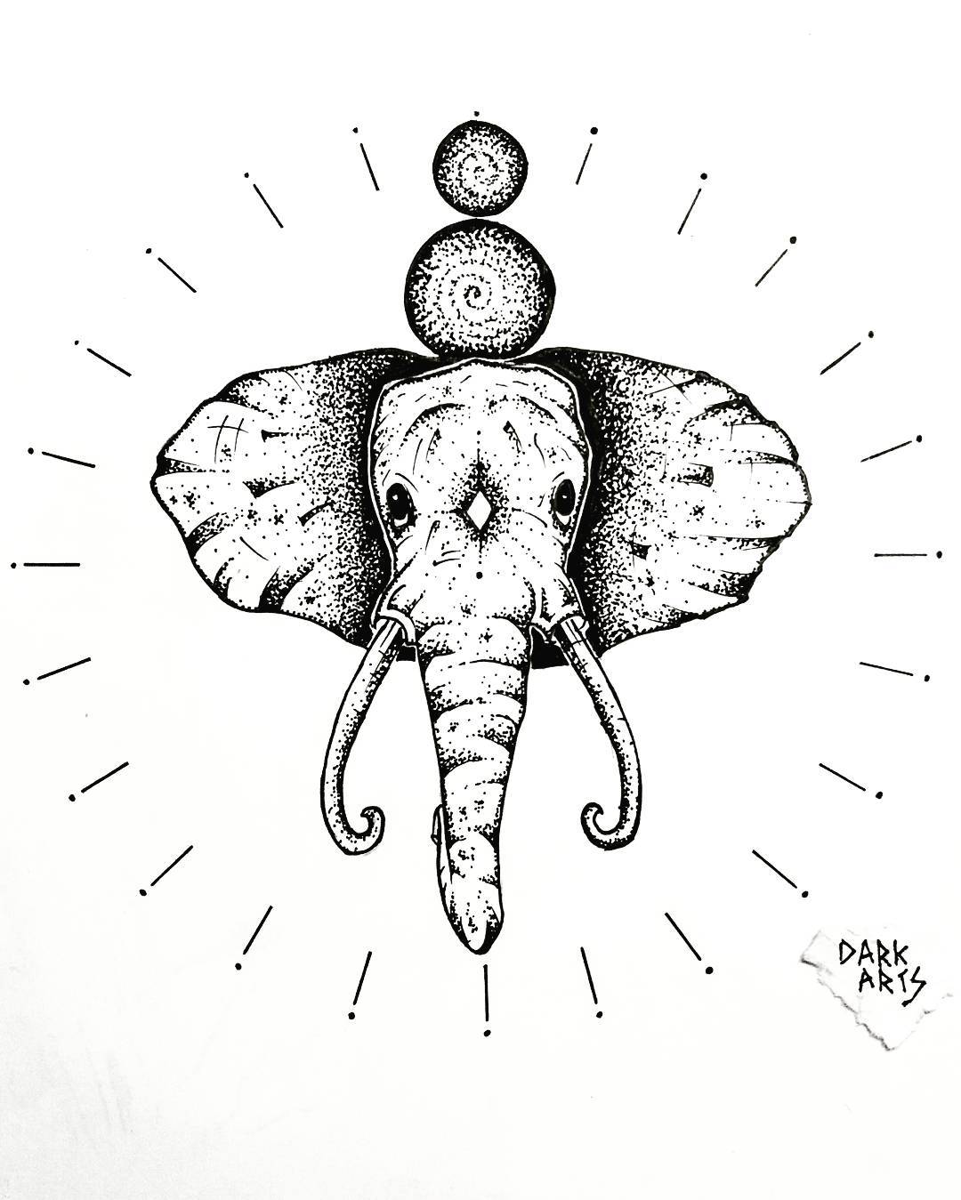 1080x1349 Darkarts . . Elephant Flash Tattoo Follow Me On Facebook V
