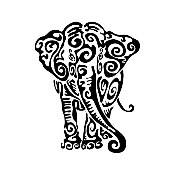 600x600 Simple Color Vinyl Tribal Elephant Stickers Factory