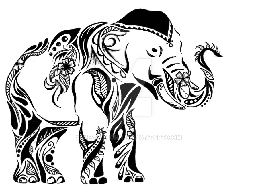 900x660 Tribal Indian Elephant By Meayghonn